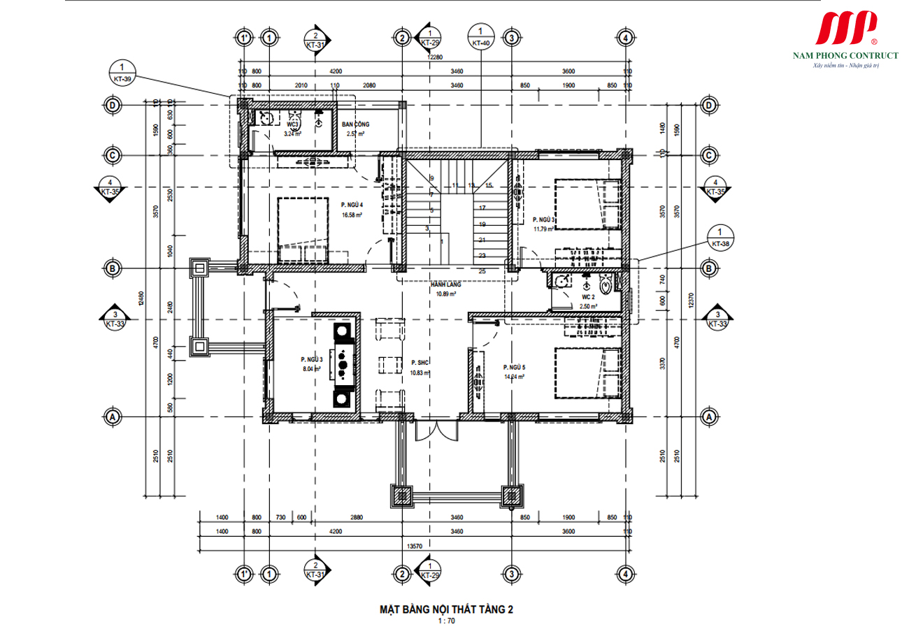 MẪU NHÀ PHỐ 2 TẦNG 13.5X13.1M MÁI NHẬT 4