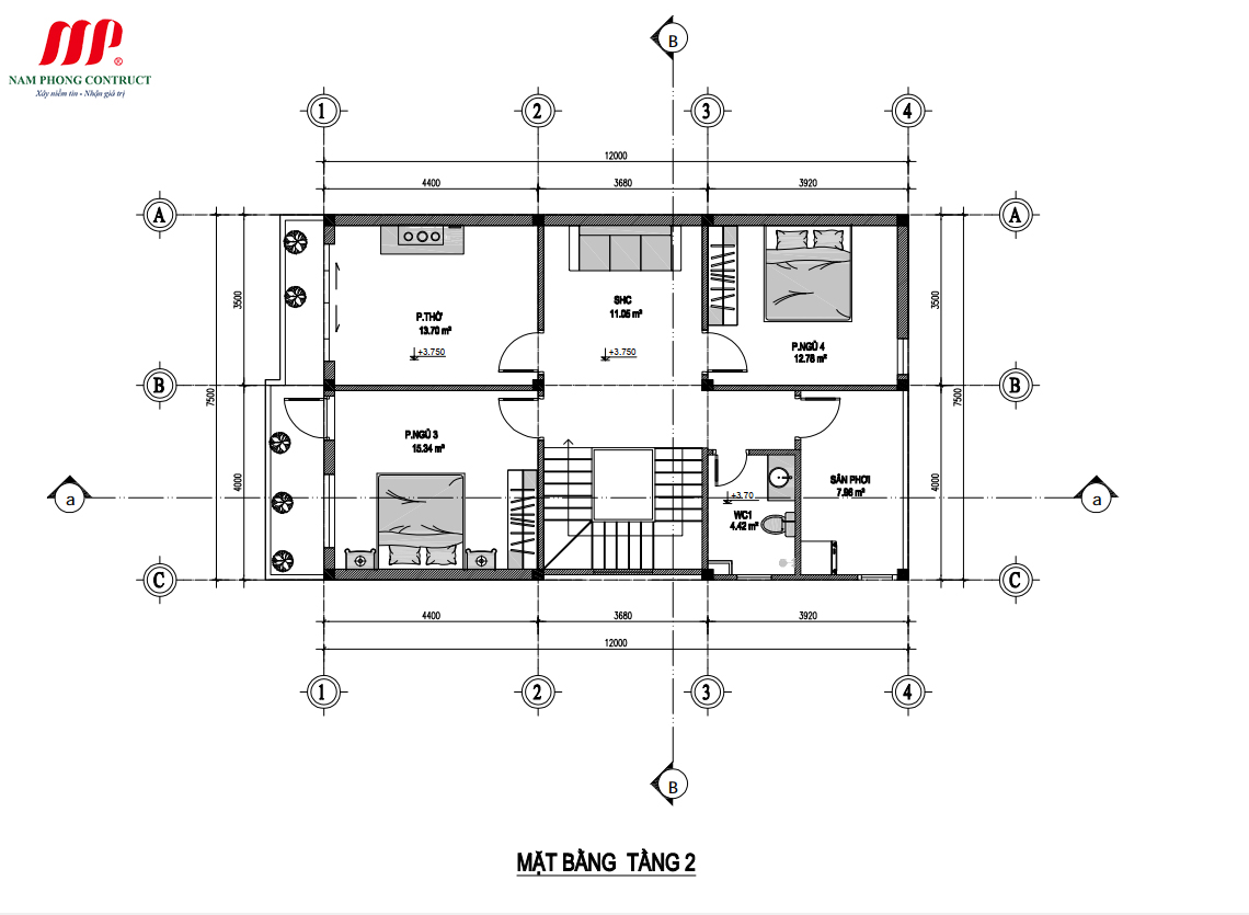 MẪU NHÀ PHỐ 2 TẦNG MÁI NHẬT Ở BẮC GIANG 4