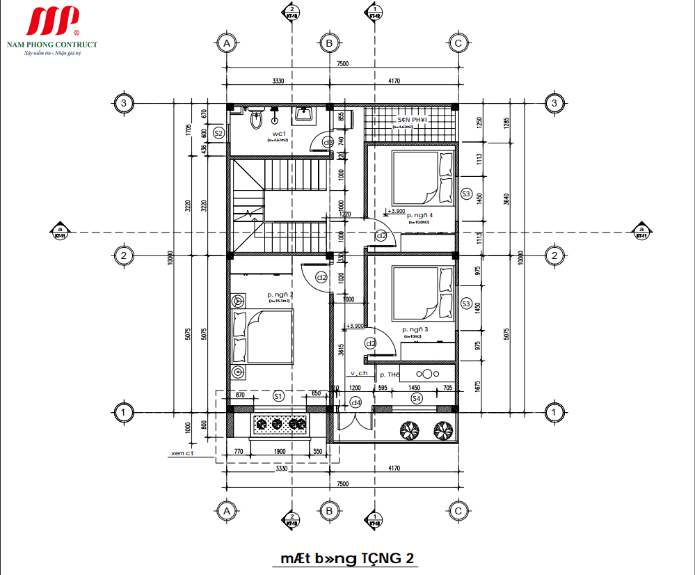 MẪU NHÀ 2 TẦNG MÁI THÁI 3