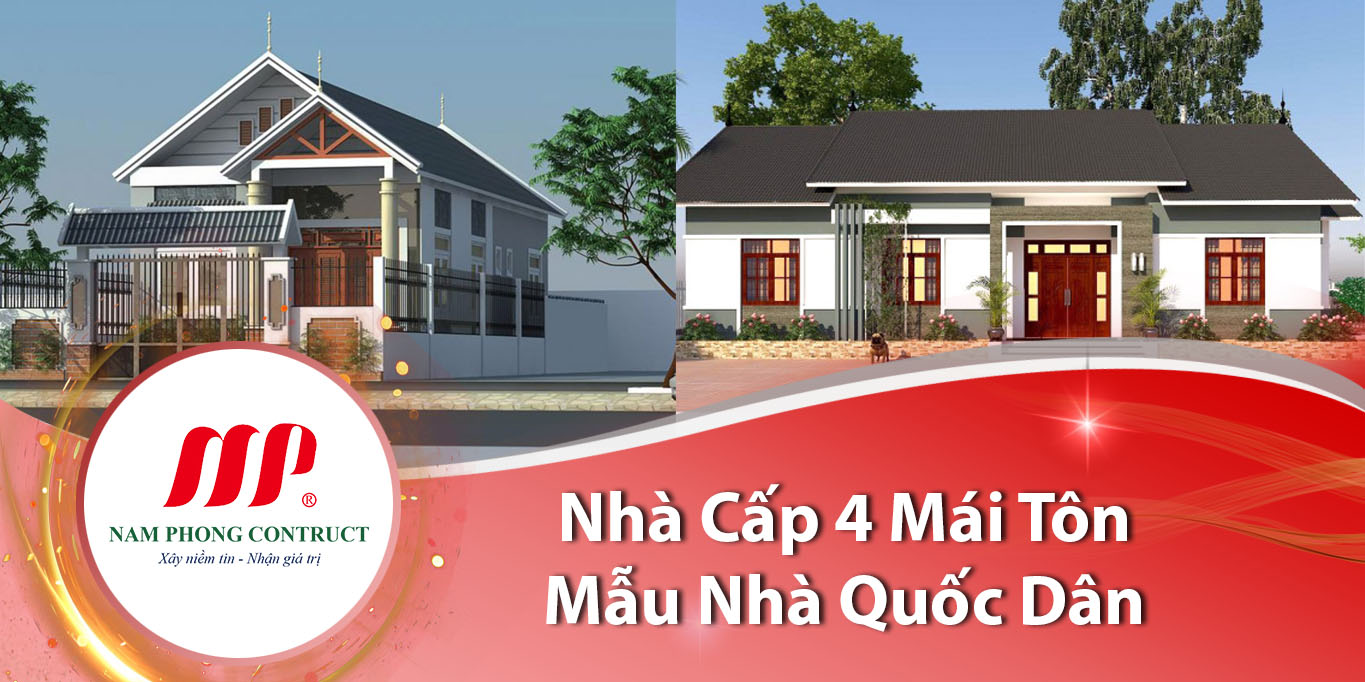 nhà cấp 4 mái tôn