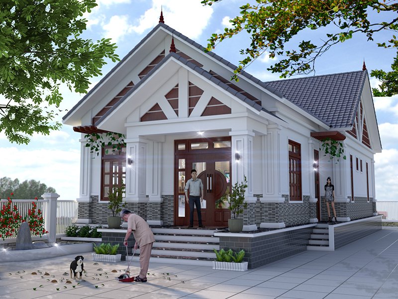 nhà cấp 4 mái thái mẫu 1