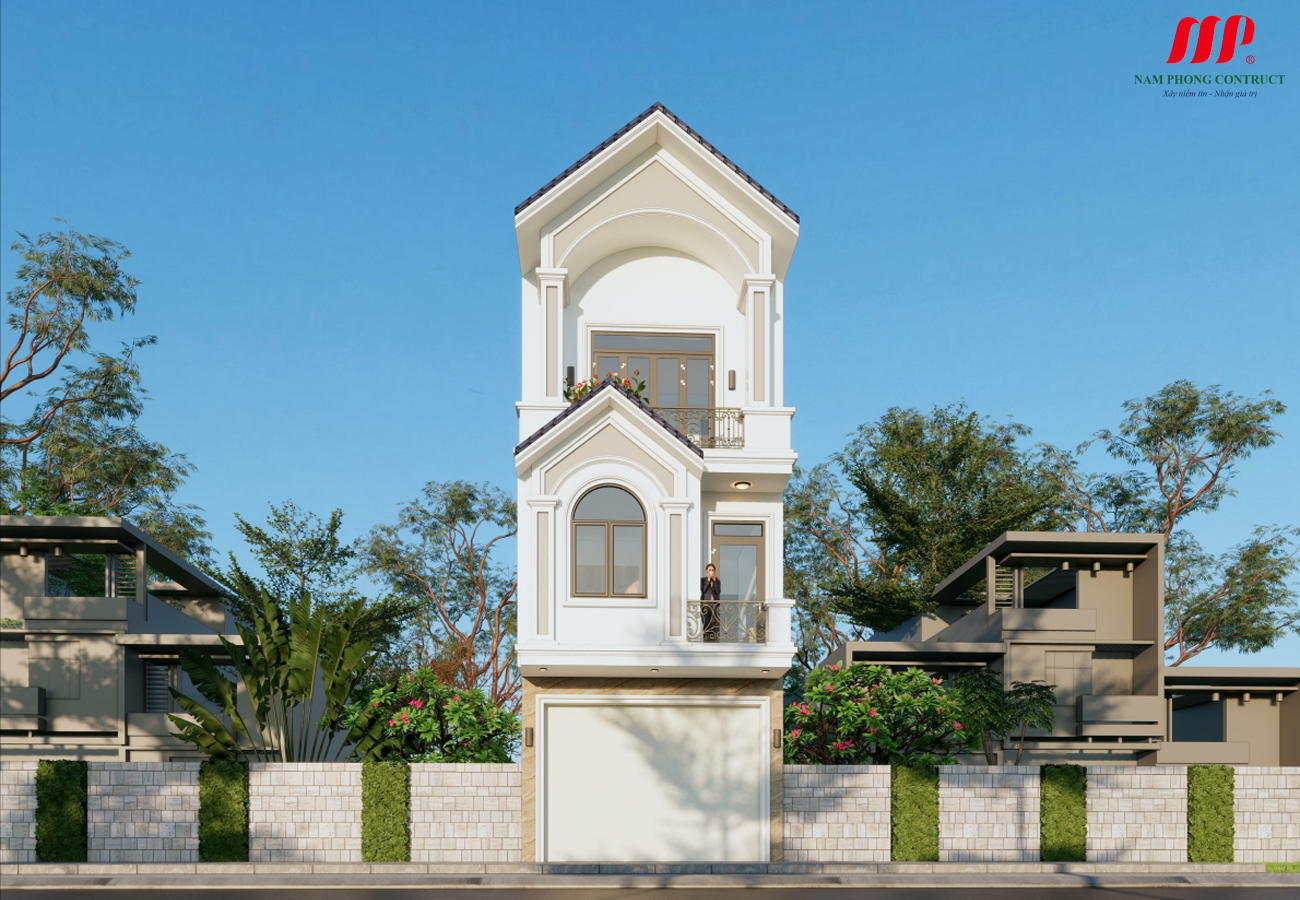 nhà 3 tầng mái thái mẫu 2